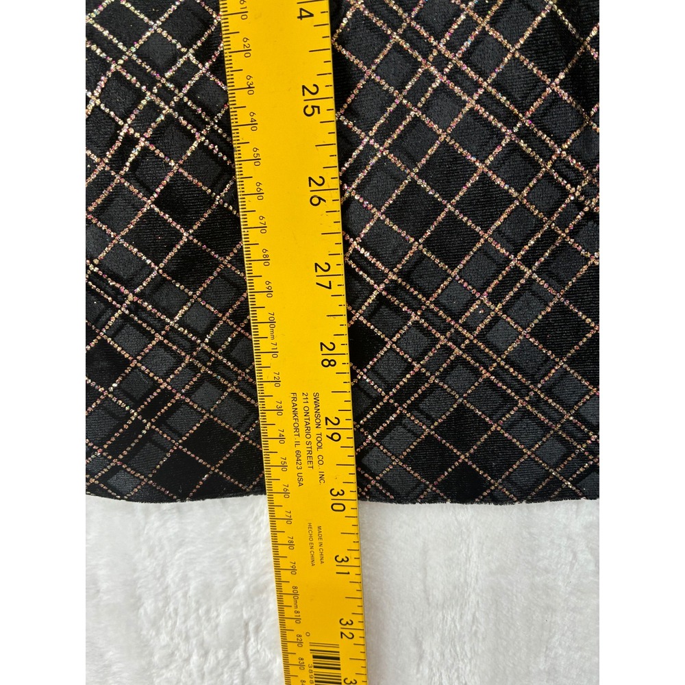 Blu Martini Blazer Womens L Blazer Black Gold Glitter Grid Sparkle‎ Evening - Picture 6 of 8